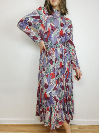 Handmade Bold Printed Floral Duck Dress