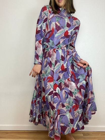 Handmade Bold Printed Floral Duck Dress