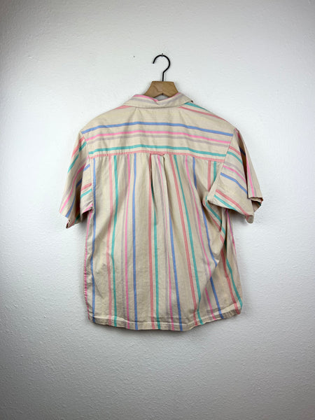 Vertical Striped Button Up Top