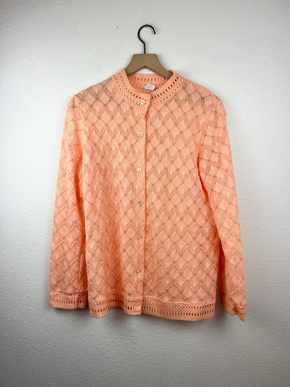 Falling Elm Stitch Peach Cardigan