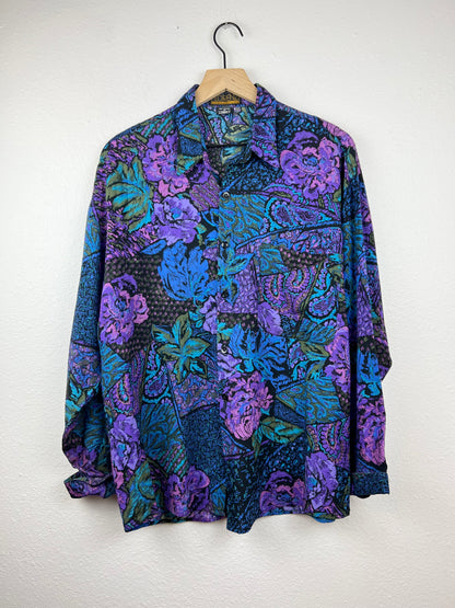 Patterned Floral Button Up Top