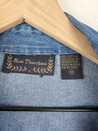Cats! Denim Button Up Top