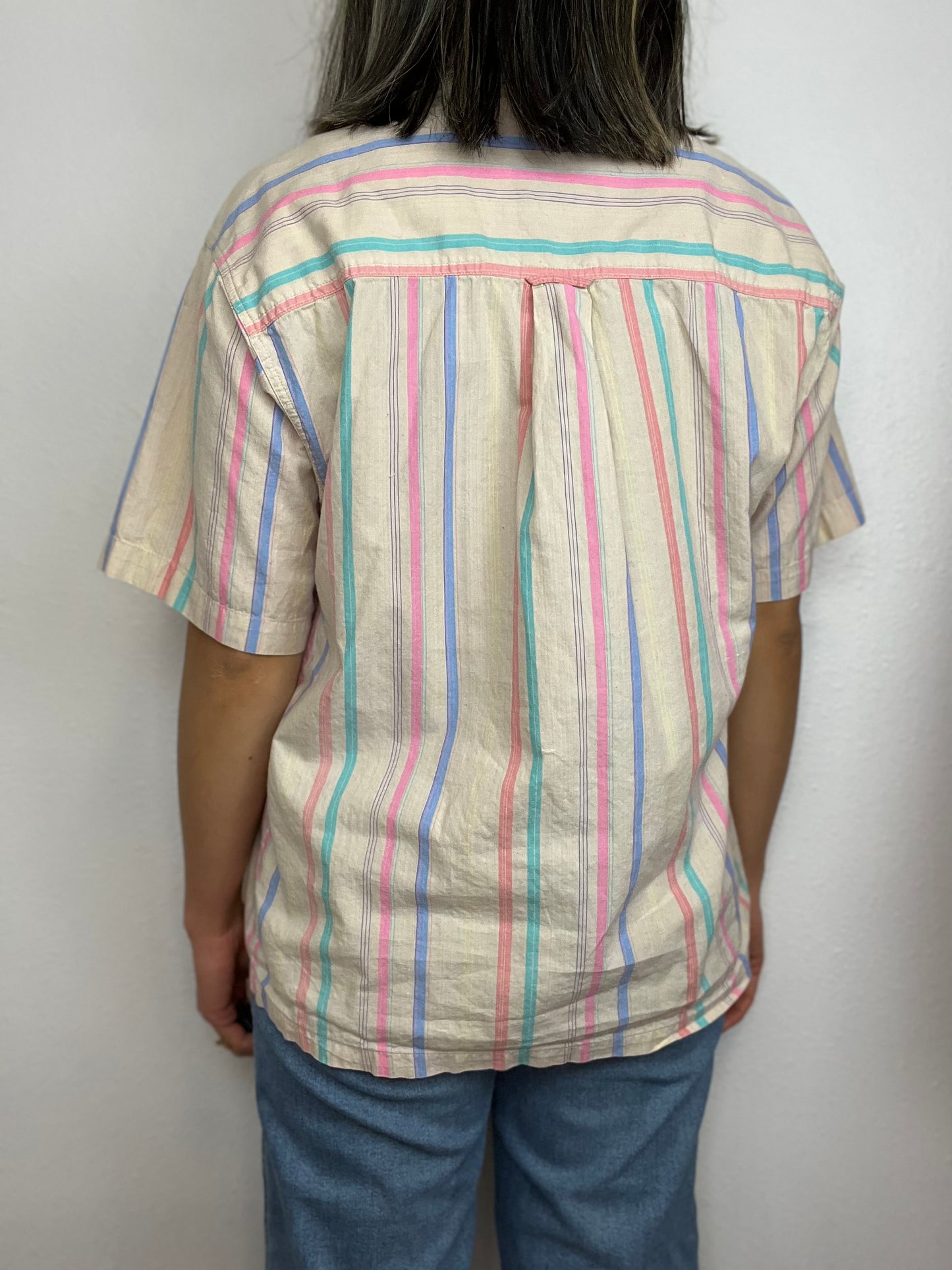 Vertical Striped Button Up Top