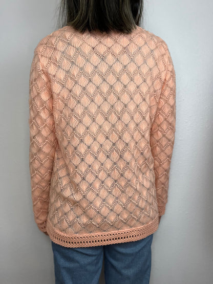 Falling Elm Stitch Peach Cardigan