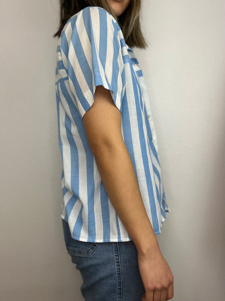 Here's a Hug Striped Button Up Top