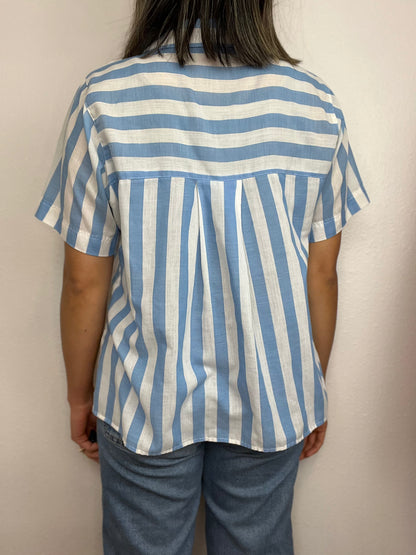 Here's a Hug Striped Button Up Top