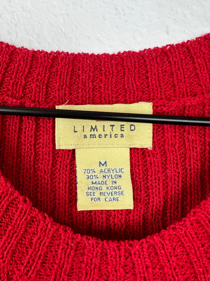 Ribbed Red Sweater Top