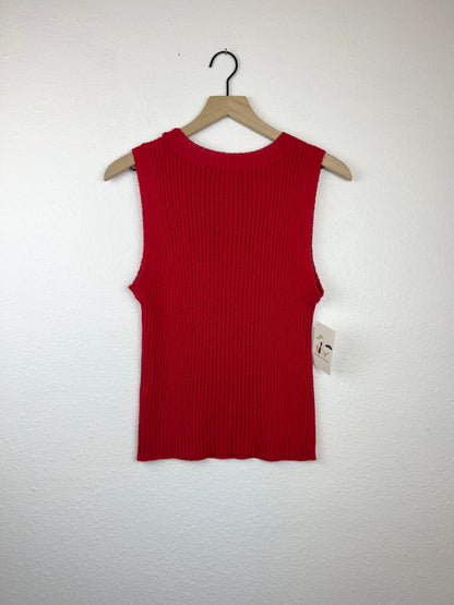 Ribbed Red Sweater Top