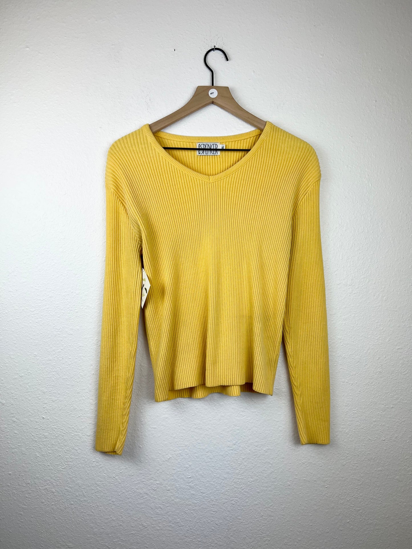 Ribbed V-Neck Sweater Top