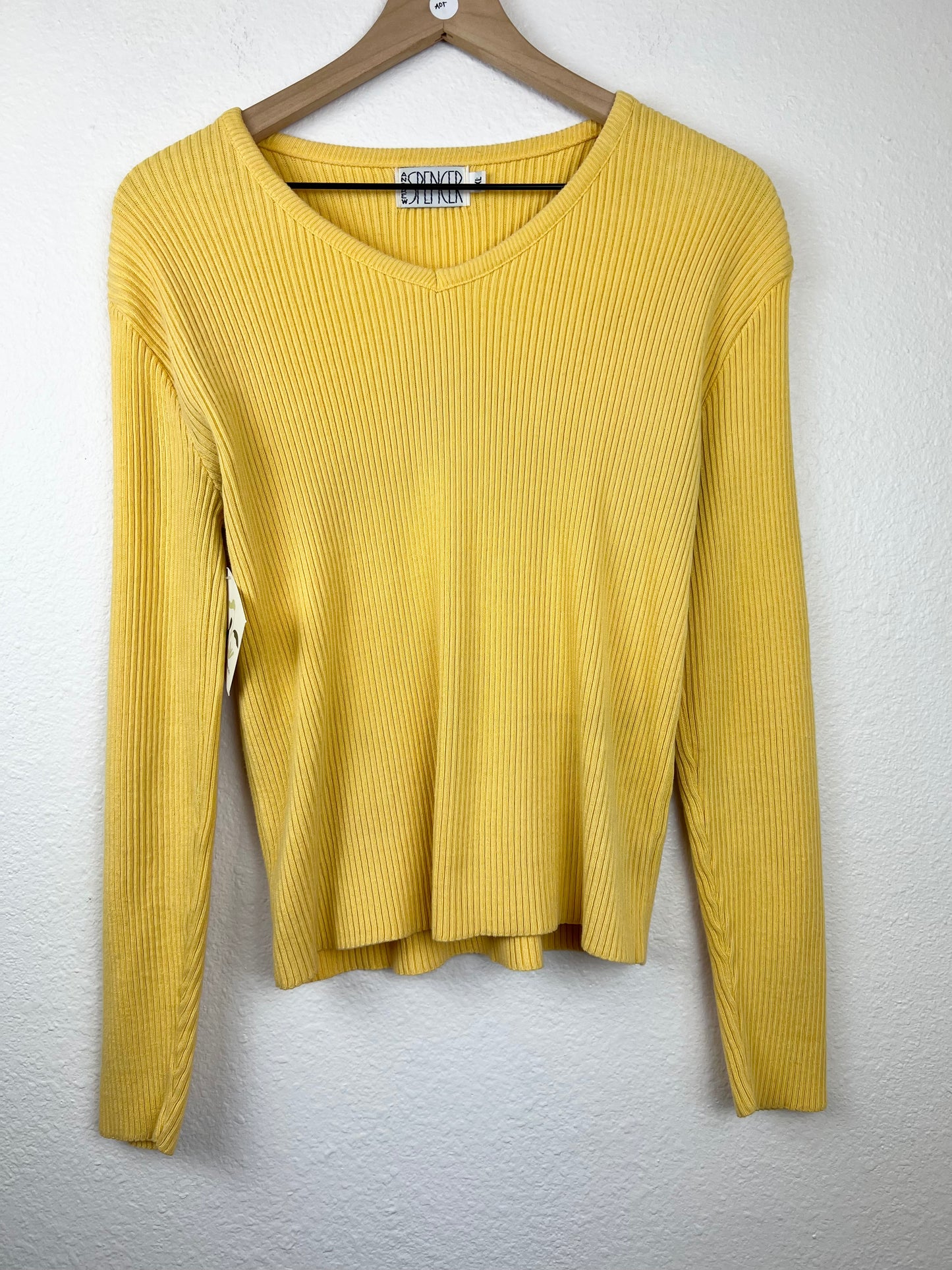 Ribbed V-Neck Sweater Top