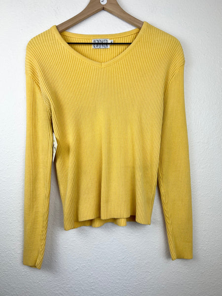 Ribbed V-Neck Sweater Top