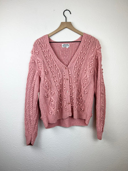 Pink Bubble Texture Cardigan