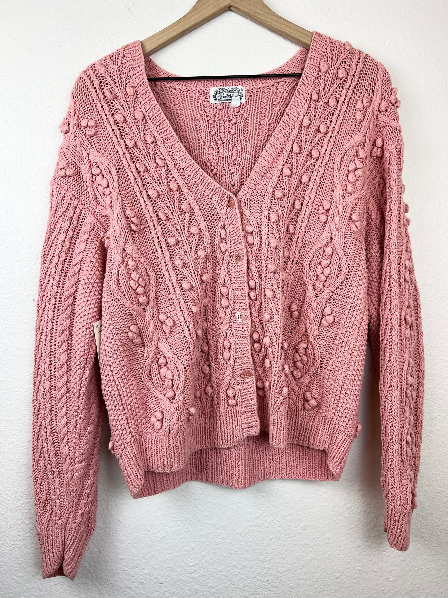 Pink Bubble Texture Cardigan