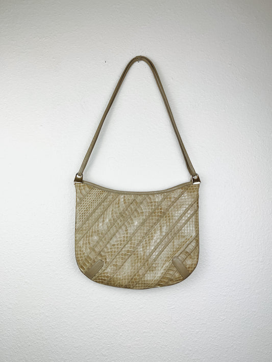 Animal Skin Textured Shoulder Bag