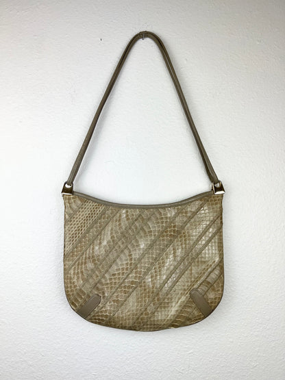 Animal Skin Textured Shoulder Bag