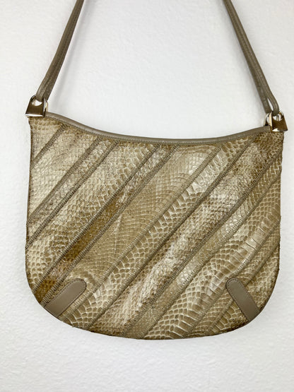 Animal Skin Textured Shoulder Bag