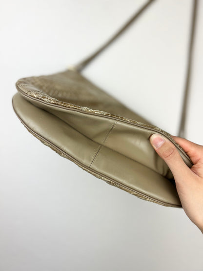 Animal Skin Textured Shoulder Bag