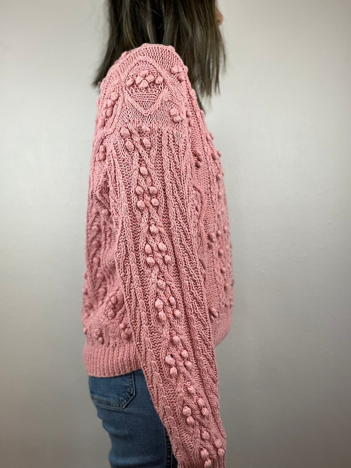 Pink Bubble Texture Cardigan