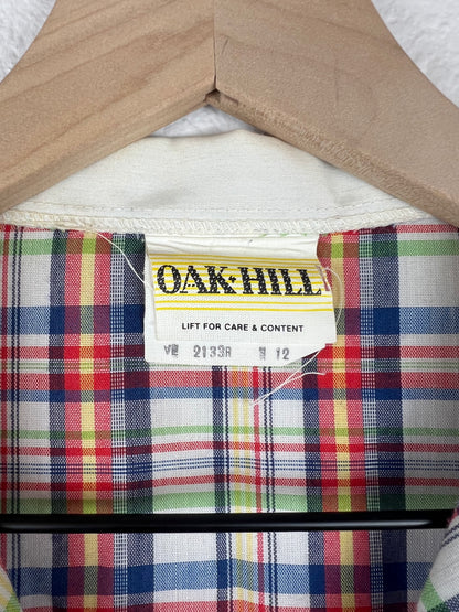 Vintage Oak Hill Plaid Button Up Top