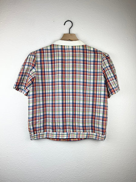 Vintage Oak Hill Plaid Button Up Top