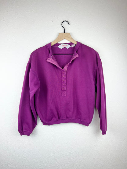 3/4 Button Up Crewneck Sweatshirt