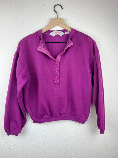 3/4 Button Up Crewneck Sweatshirt