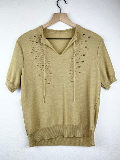 Neutral Knit Notched Top