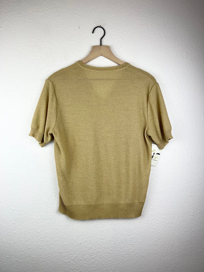 Neutral Knit Notched Top