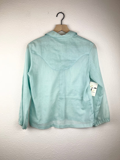 Handmade Baby Blue Embroidered Blouse