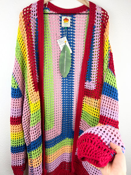 NWT Farm Rio Rainbow Knit Cardigan