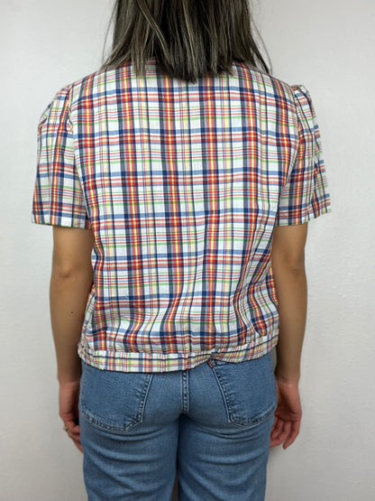 Vintage Oak Hill Plaid Button Up Top