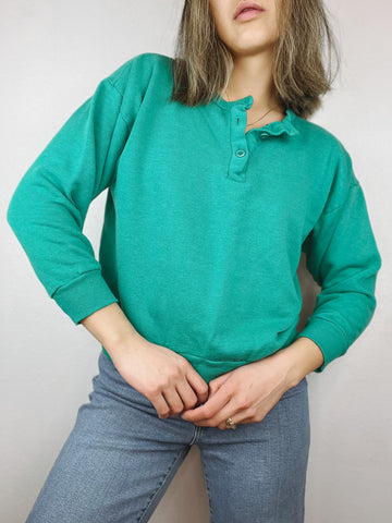 Vintage 1/4 Button Up Crewneck Sweatshirt