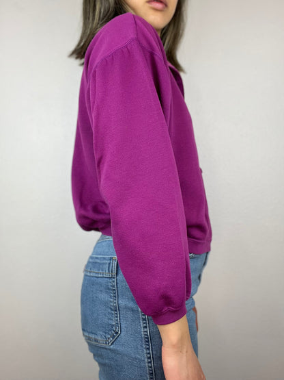3/4 Button Up Crewneck Sweatshirt