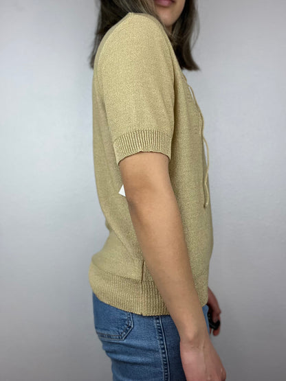 Neutral Knit Notched Top