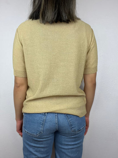 Neutral Knit Notched Top