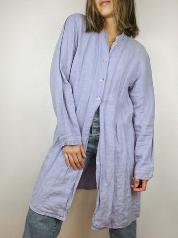 Linen Button Up Duster Top