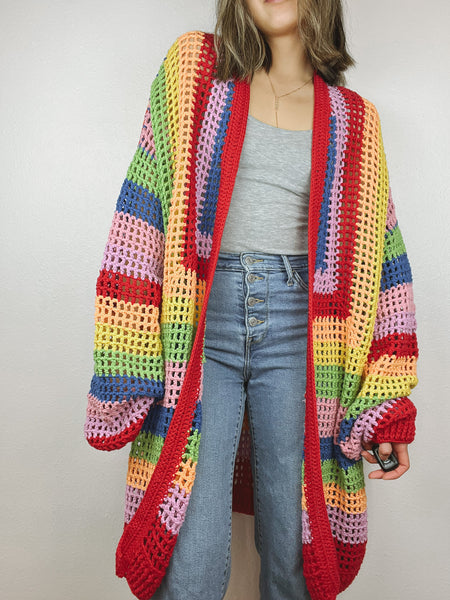 NWT Farm Rio Rainbow Knit Cardigan