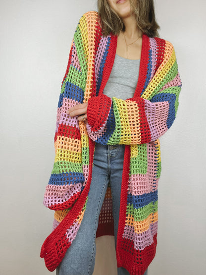 NWT Farm Rio Rainbow Knit Cardigan
