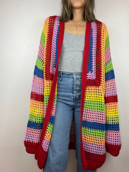 NWT Farm Rio Rainbow Knit Cardigan