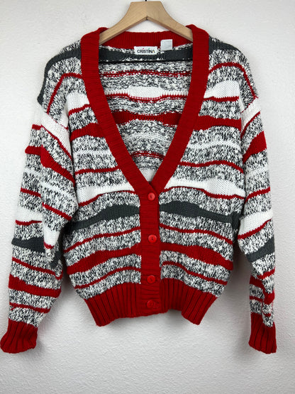 Cristina Striped Grandpa Cardigan