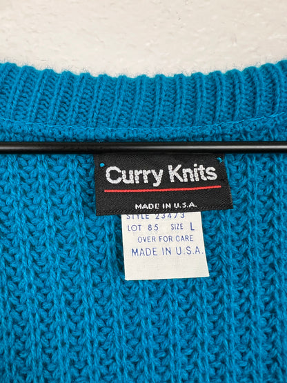 Curry Knits Bright Blue Sweater Vest