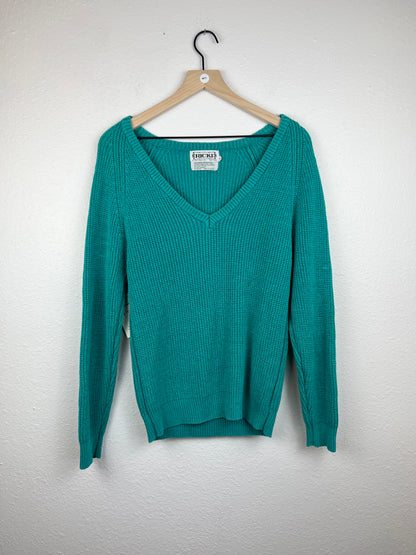 Ricki Teal V-Neck Sweater