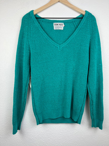 Ricki Teal V-Neck Sweater