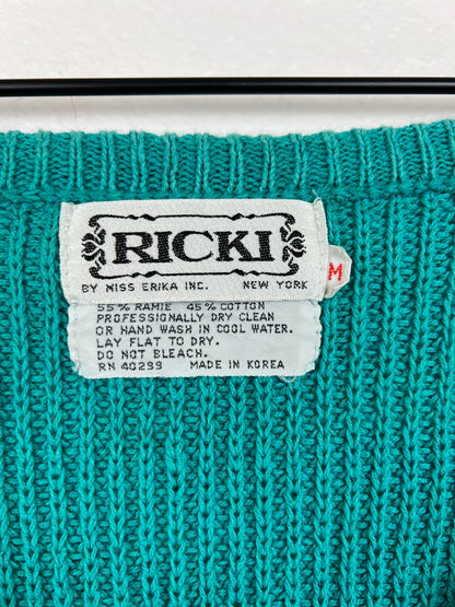 Ricki Teal V-Neck Sweater