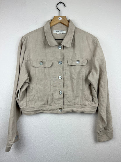 Strada Cropped Linen Jacket