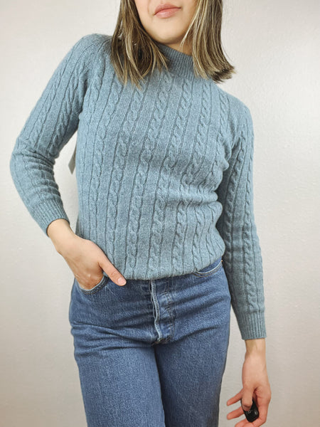 SALE Vintage Mock Neck Wool Sweater