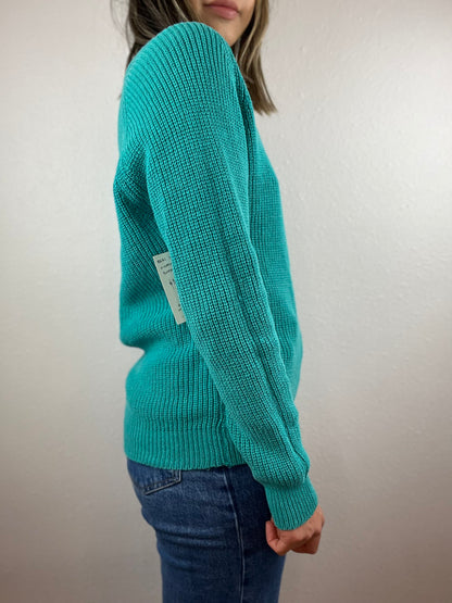 Ricki Teal V-Neck Sweater