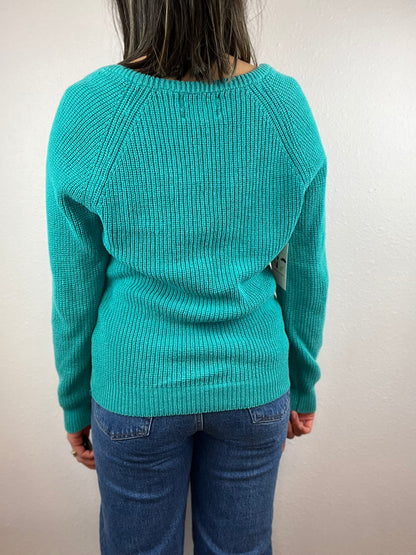 Ricki Teal V-Neck Sweater