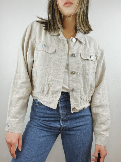 Strada Cropped Linen Jacket