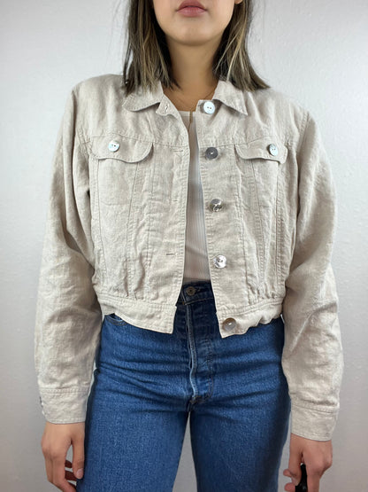 Strada Cropped Linen Jacket